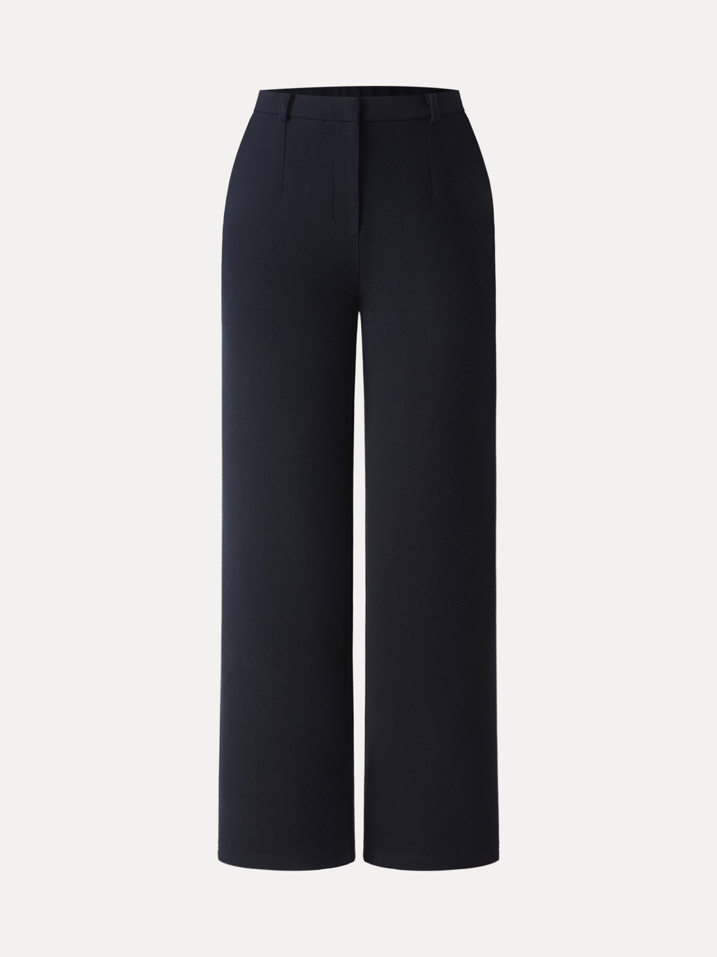 Cozy Knit High Rise Slim Straight Leg Pants with Pockets
