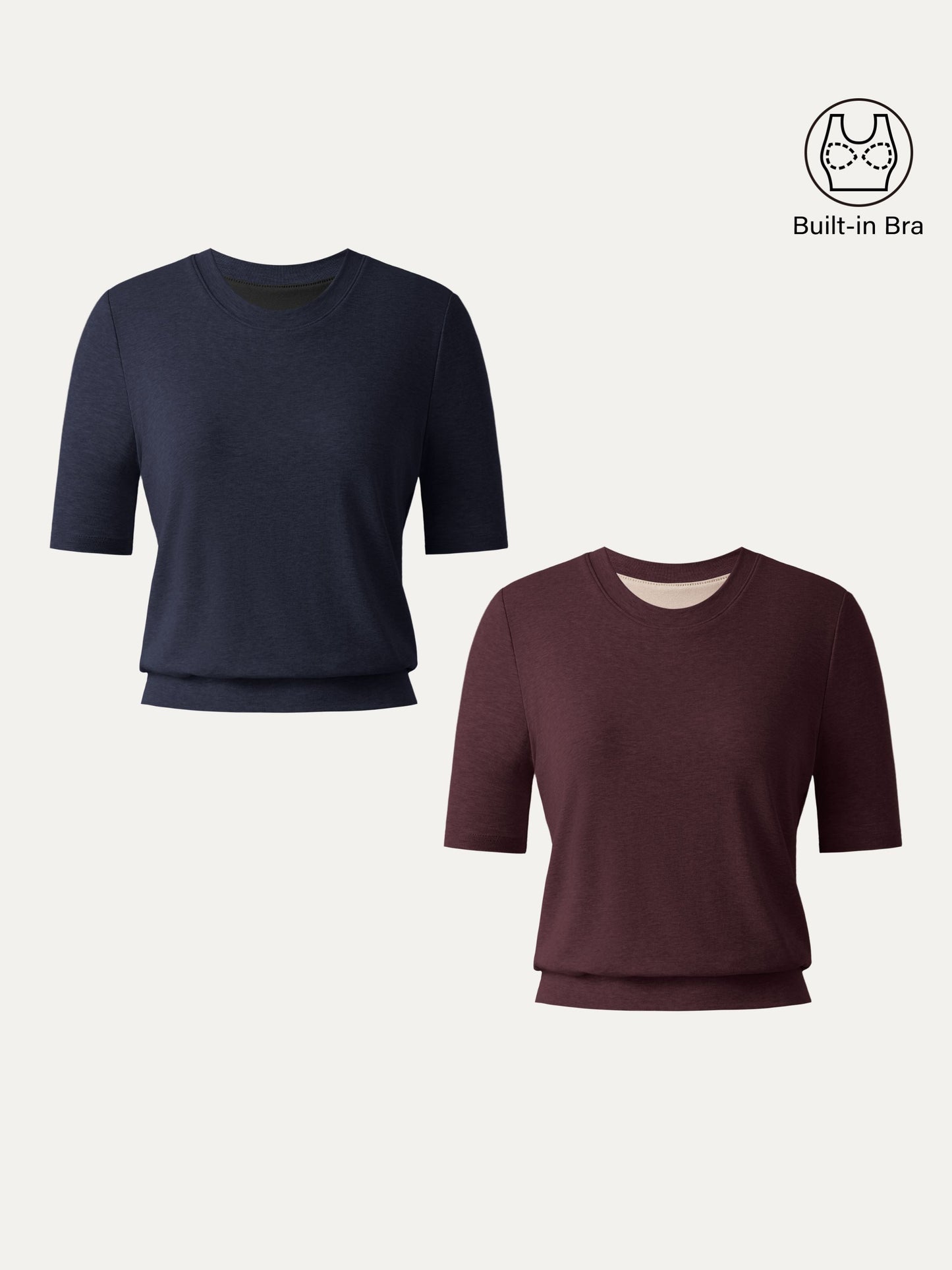 Lyocell Wool Crewneck Brami with Banded Hem