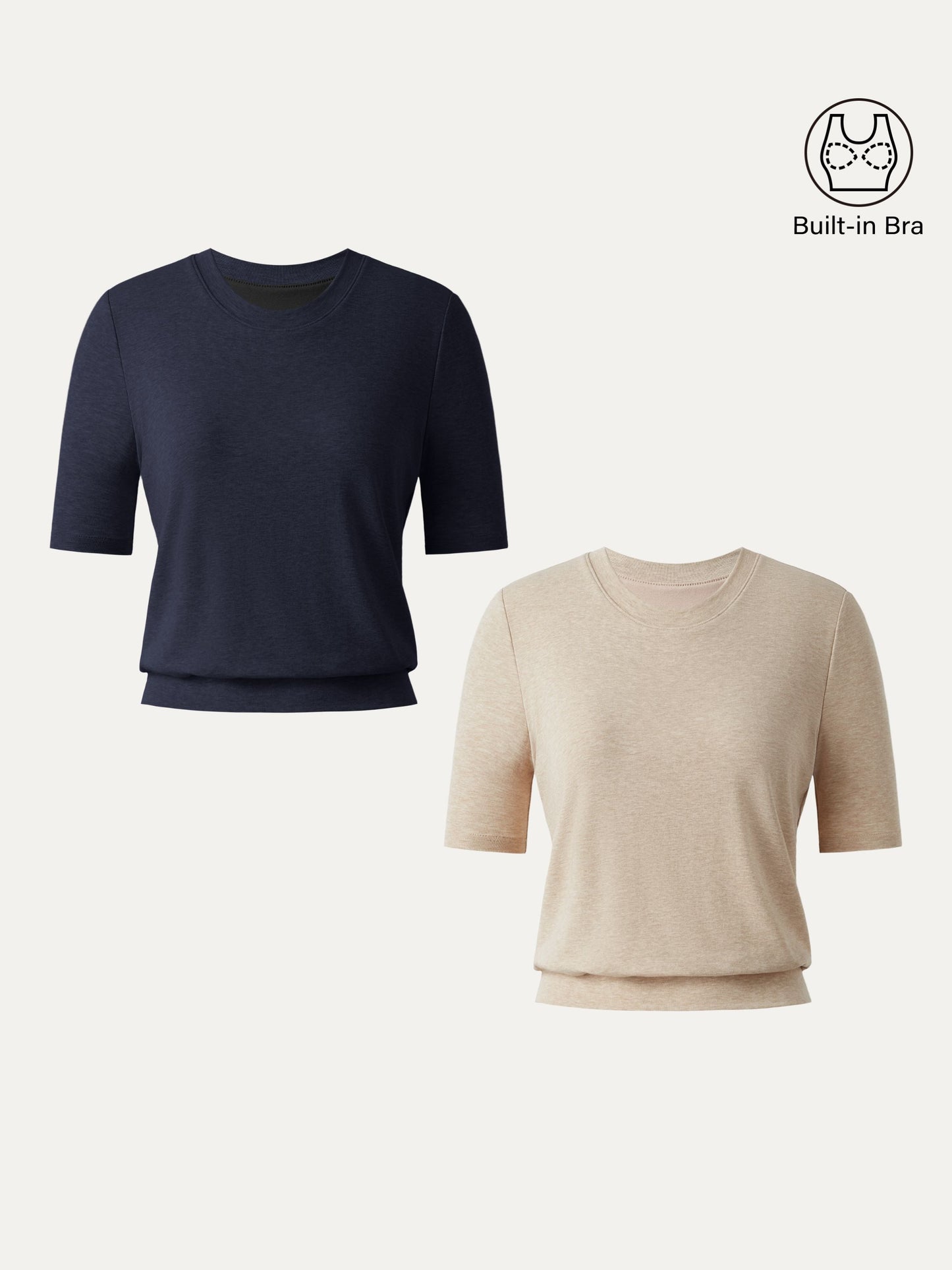 Lyocell Wool Crewneck Brami with Banded Hem