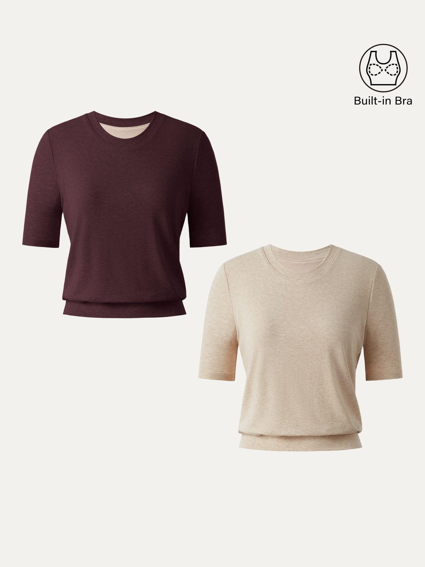 Lyocell Wool Crewneck Brami with Banded Hem