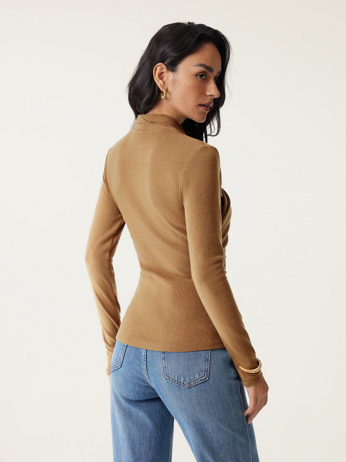 2Pcs Set Surplice Long Sleeve Top