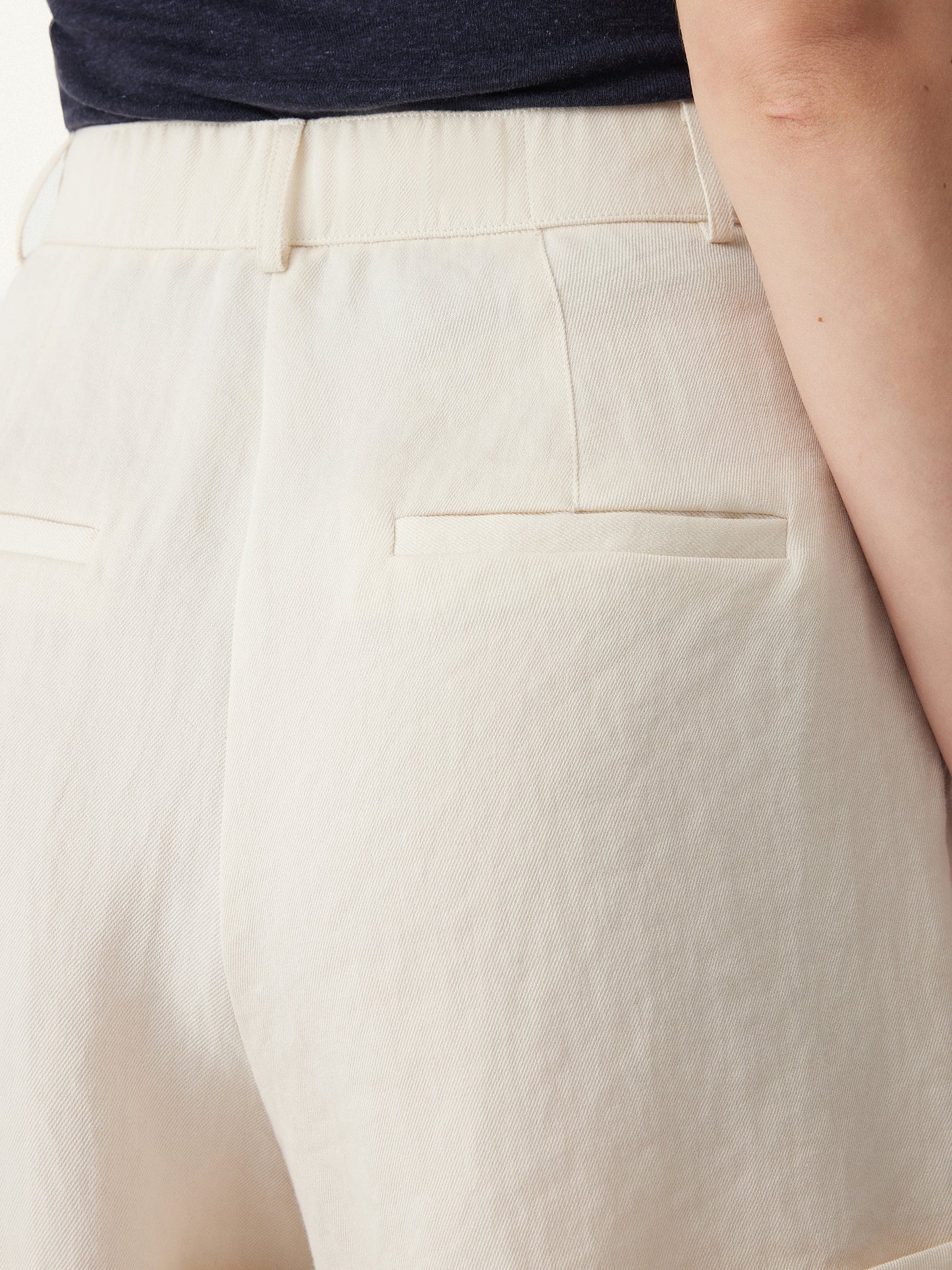 Wrinkle-resistant High Rise Cuffed Linen Shorts