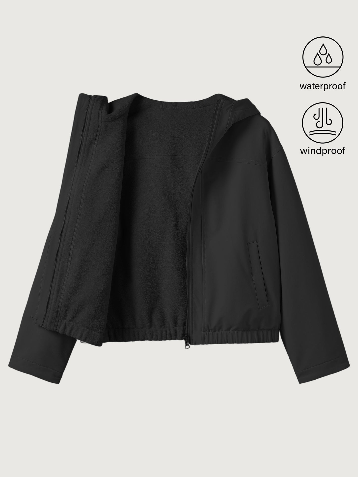 Water-Proof Fleece Reversable Hooded Jacket