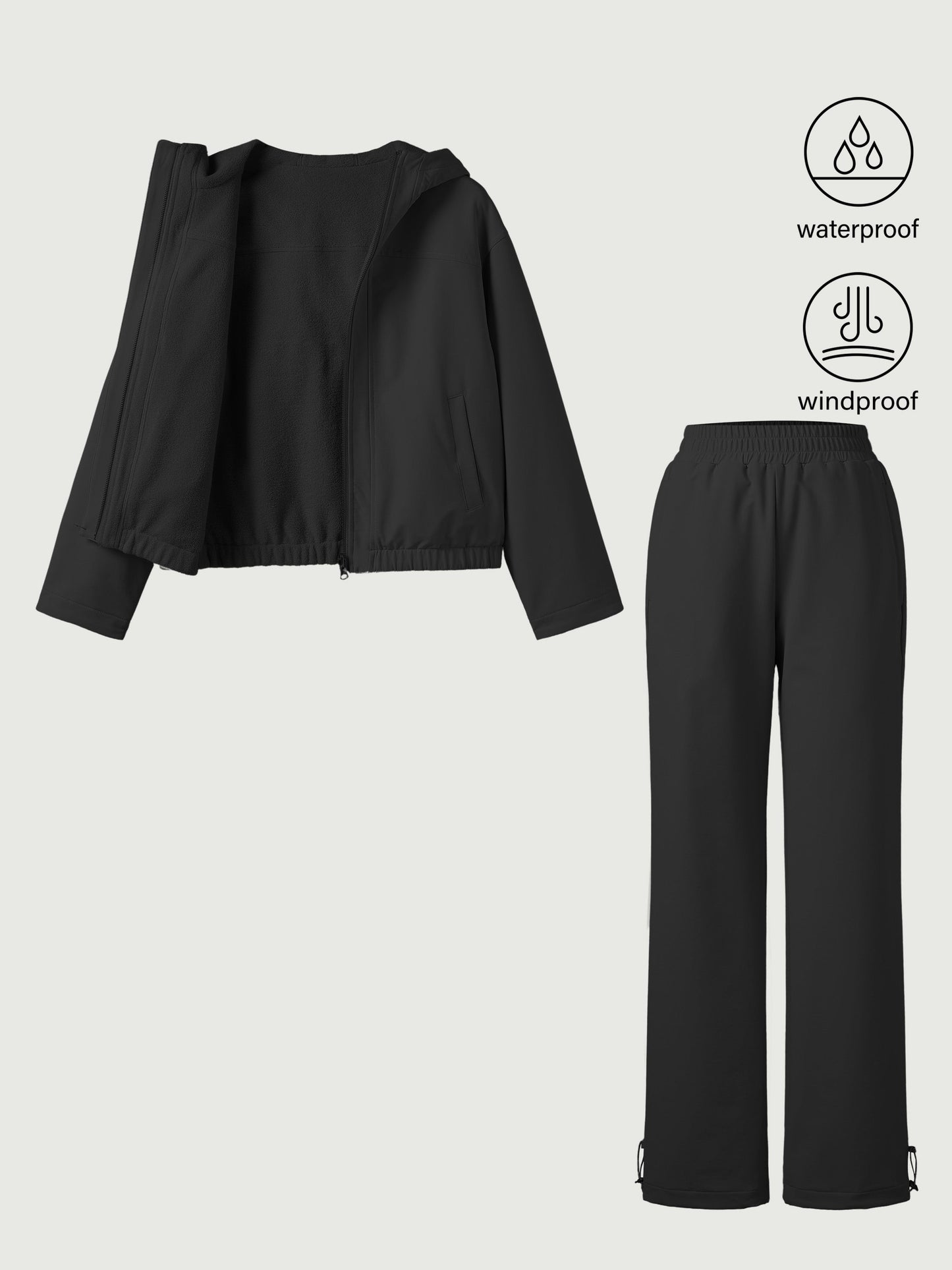 2Pcs Set Water-Proof Reversable Jacket & Elastic Waist Pant