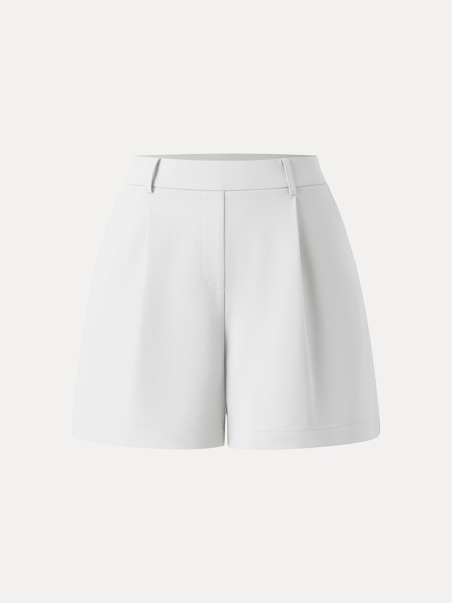 Mid Rise Smart Pleated Pull-on Shorts with Pockets