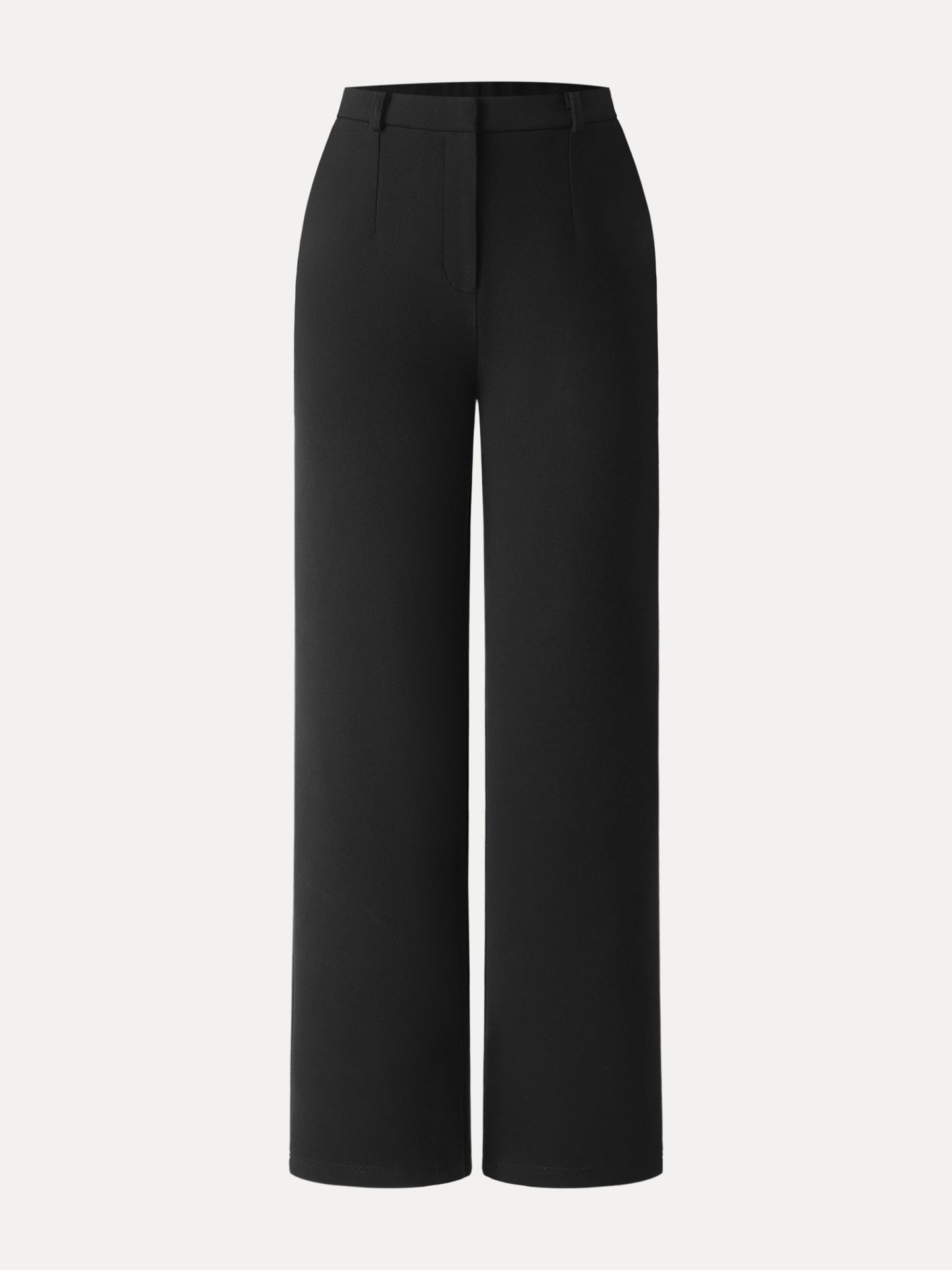 Cozy Knit High Rise Slim Straight Leg Pants with Pockets