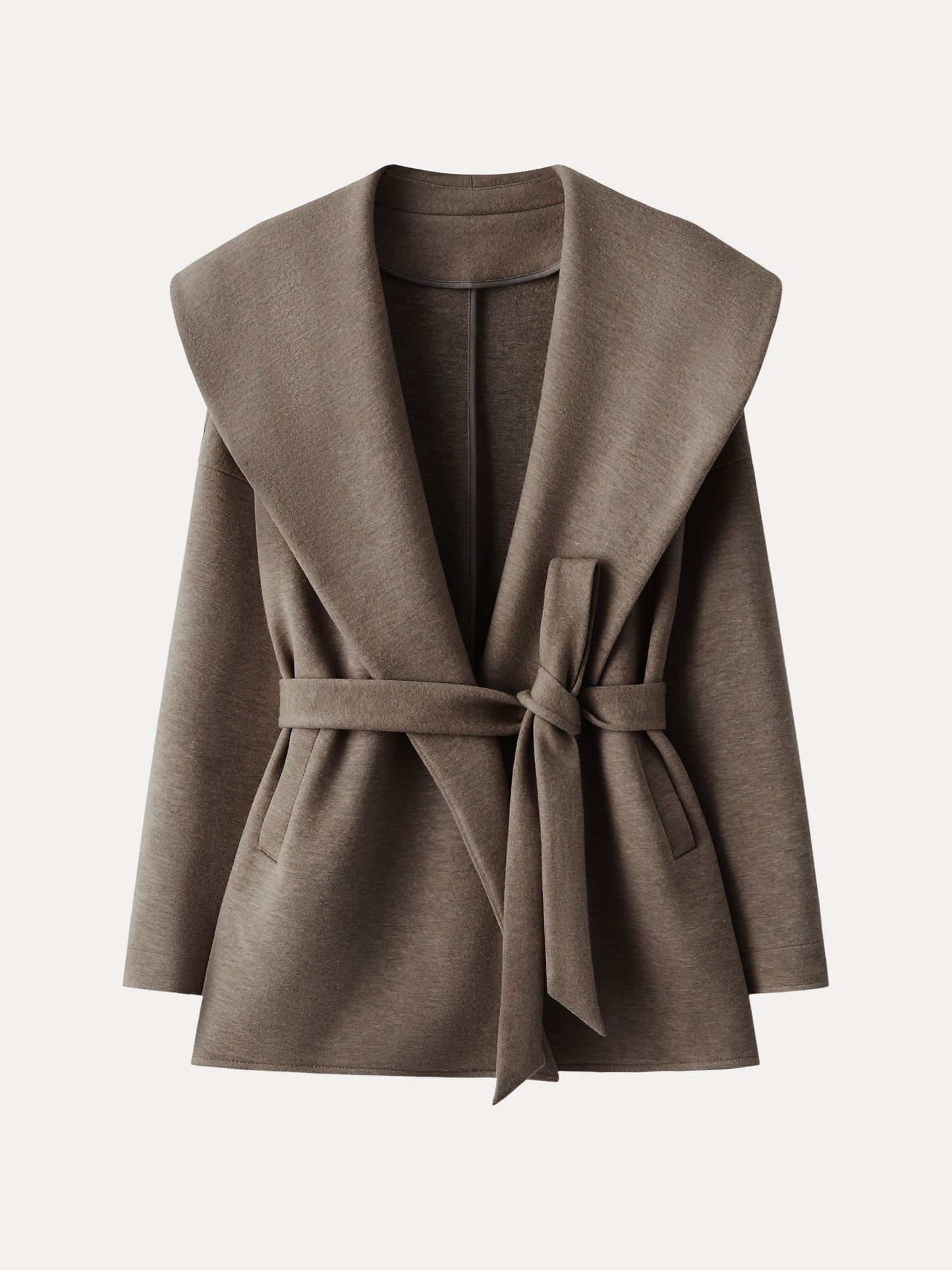 Belted Shawl Collar Robe Jacket with Pockets