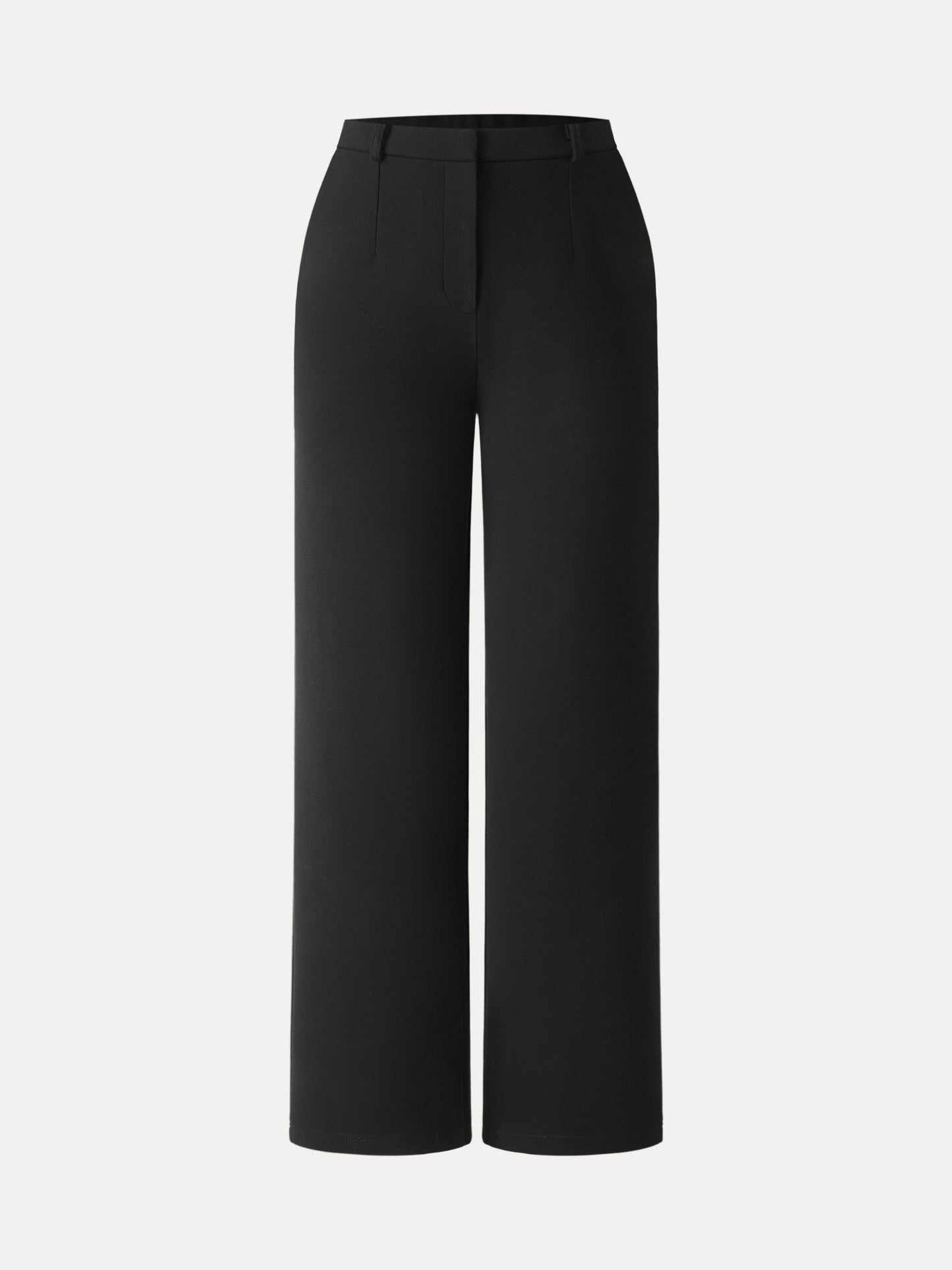 Cozy Knit High Rise Slim Straight Leg Pants with Pockets