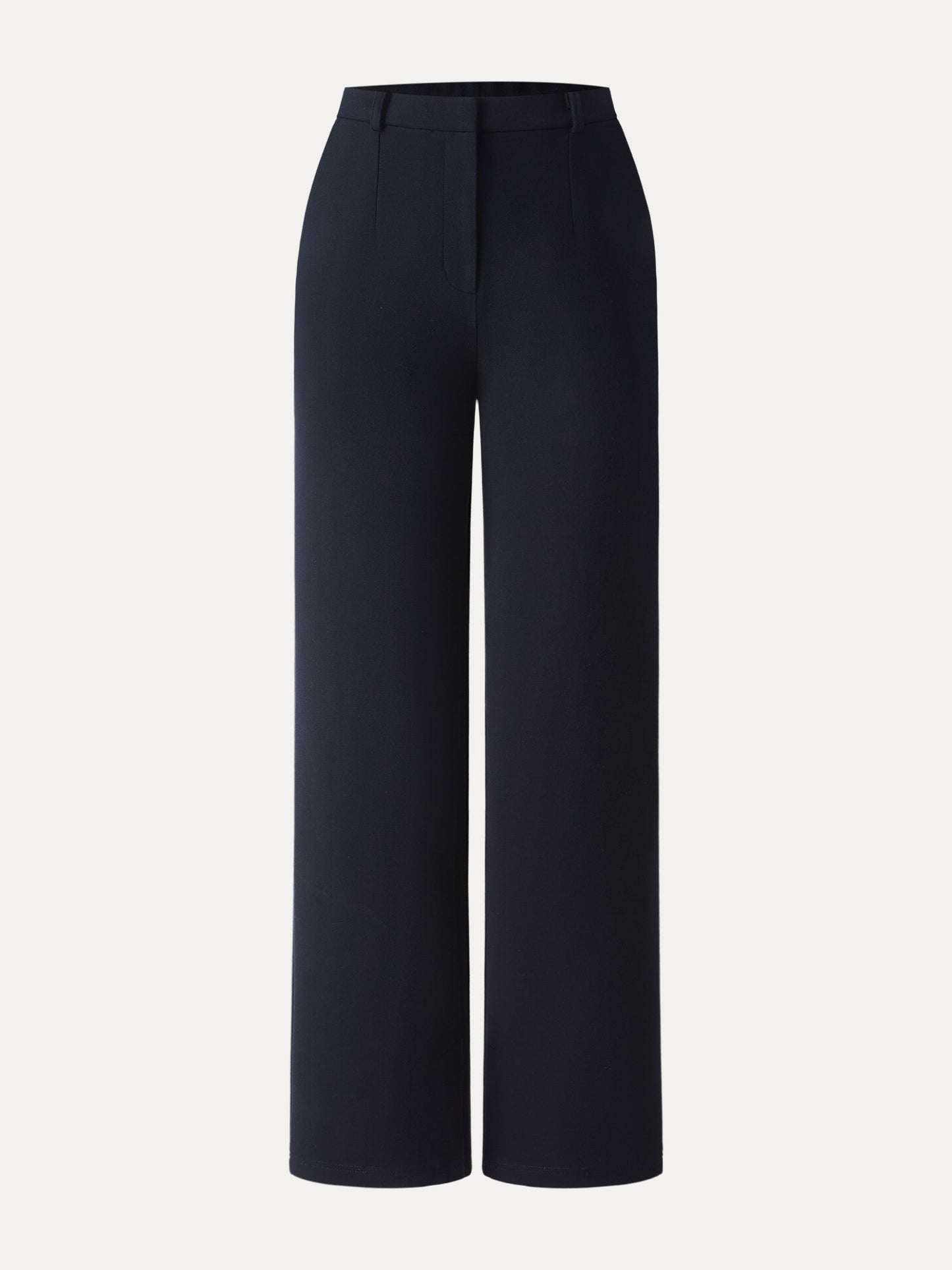 Cozy Knit High Rise Slim Straight Leg Pants with Pockets