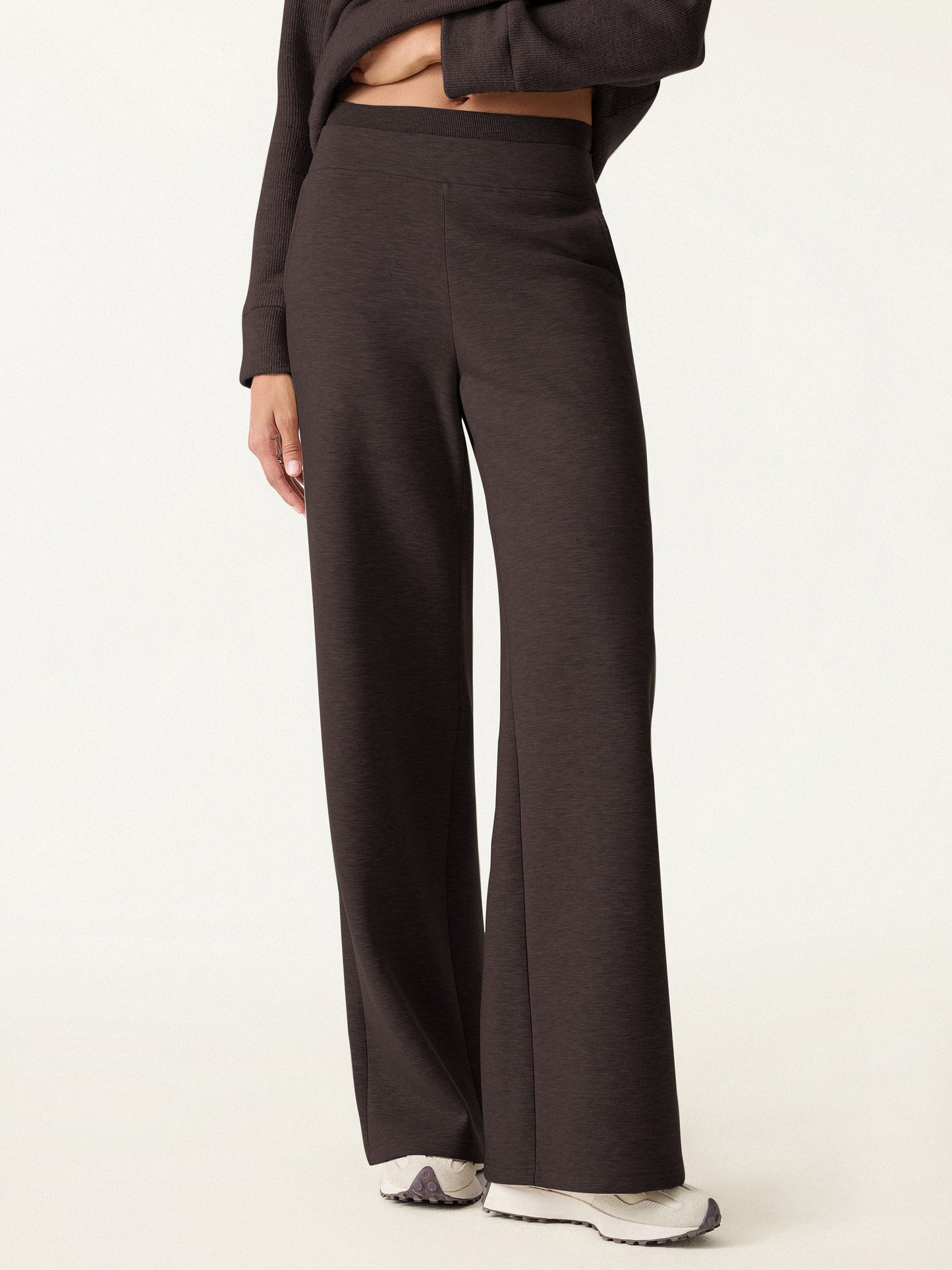 Double Waistband Straight Leg Pants with Pockets