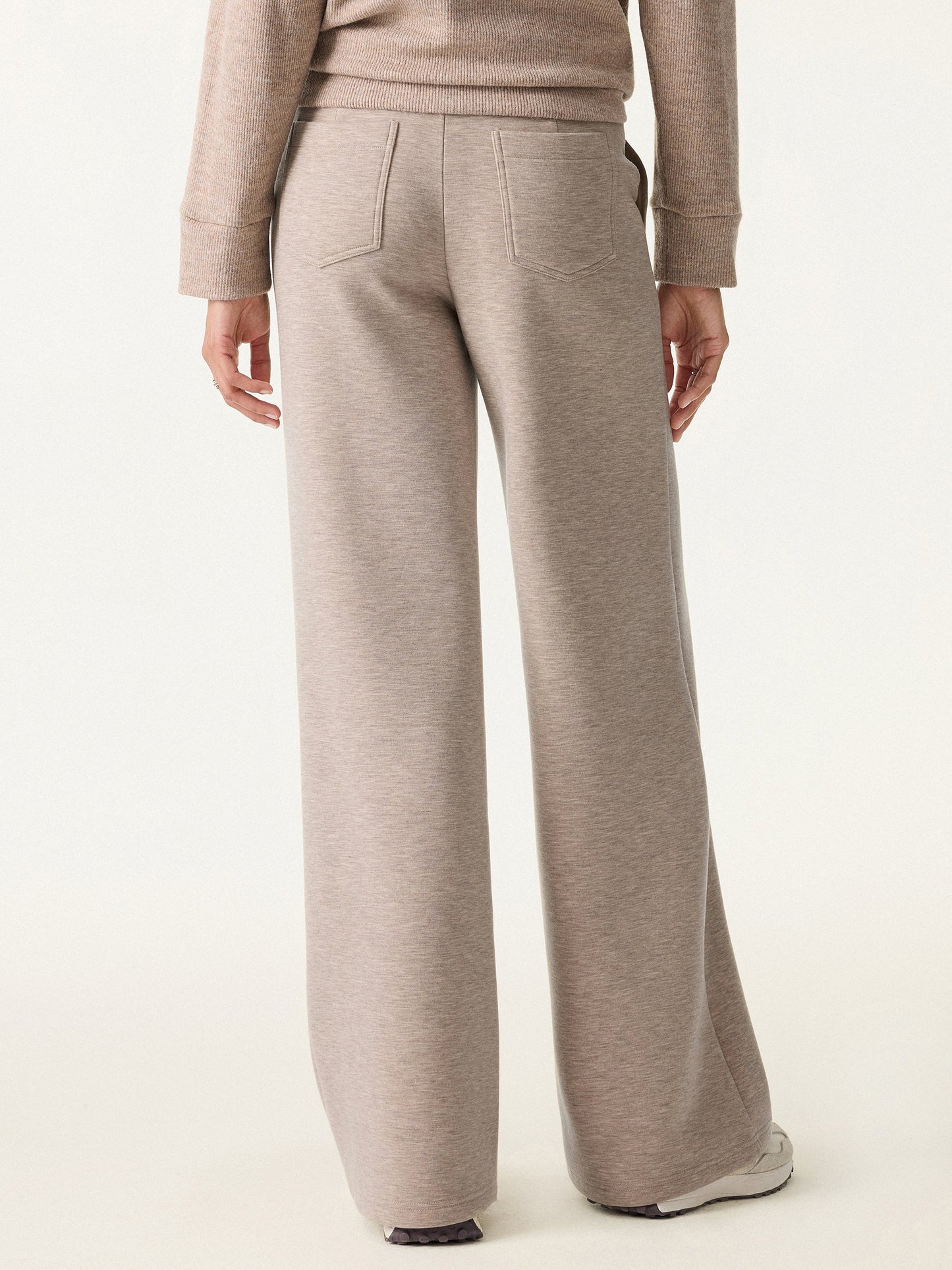 2Pcs Set Stand Collar Jacket & Double Waistband Straight Pants with Pockets