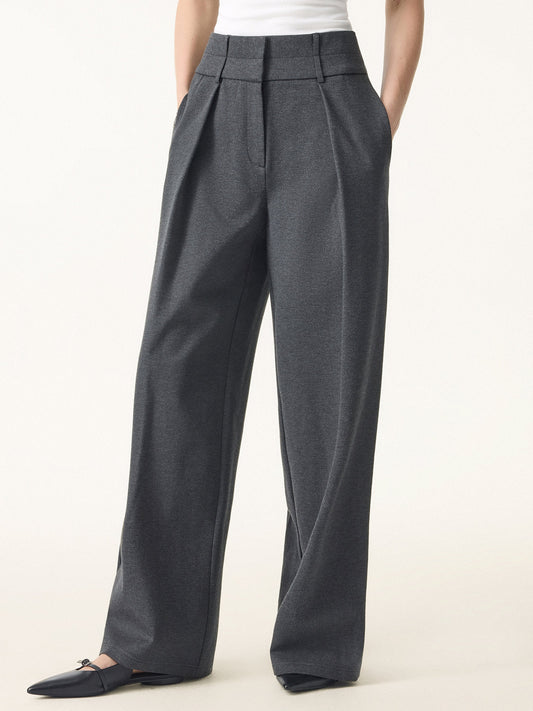 Stretchy High Rise Cropped Wide Leg Pants with Pockets