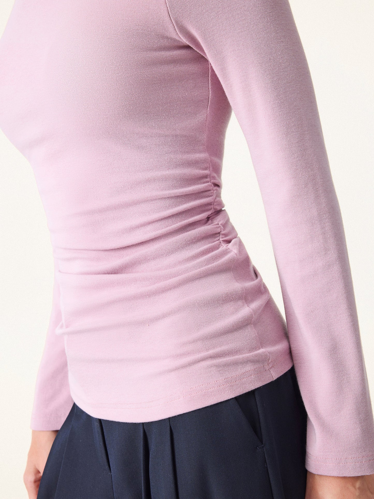 Boatneck Bell Sleeves Ruched Brami Top