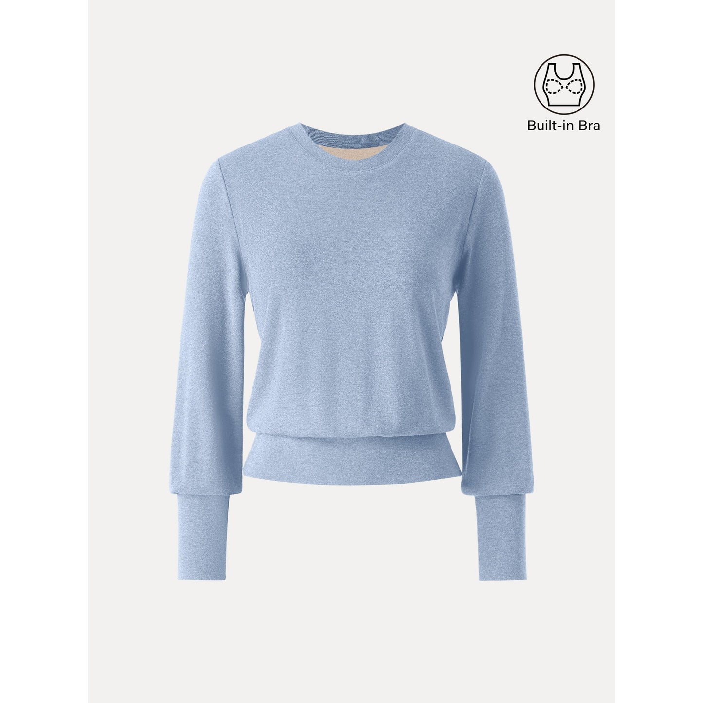 Elevated Crewneck Brushed Brami with Banded Hem