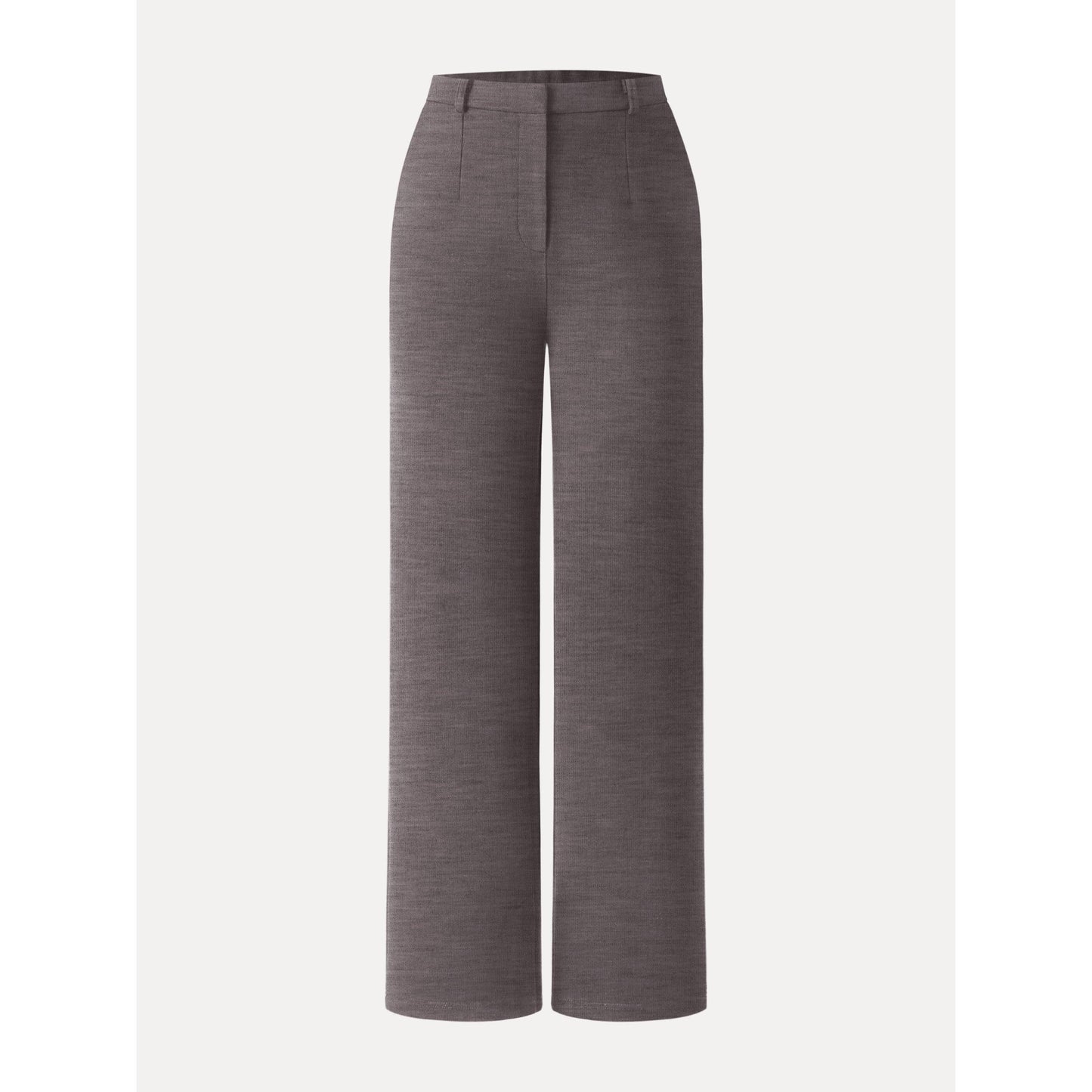 Cozy Knit High Rise Slim Straight Leg Pants with Pockets