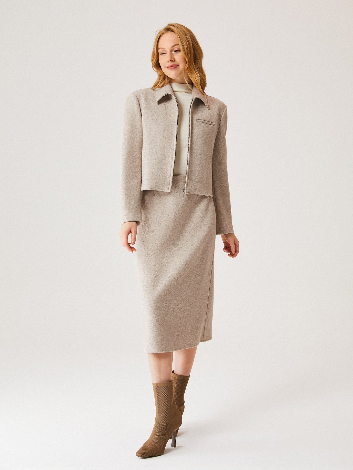 Full-Zip Cropped Jacket