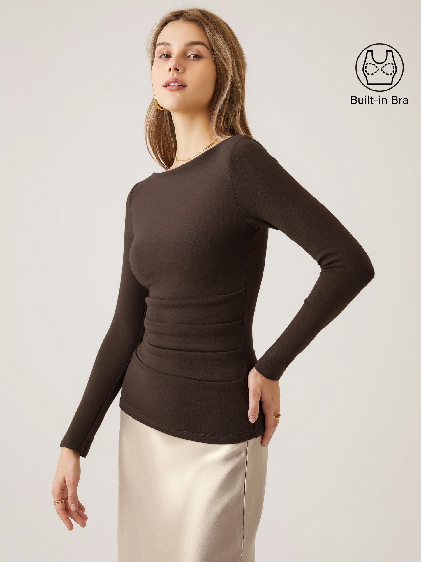 2Pcs Set Boatneck Tucks Brami Top