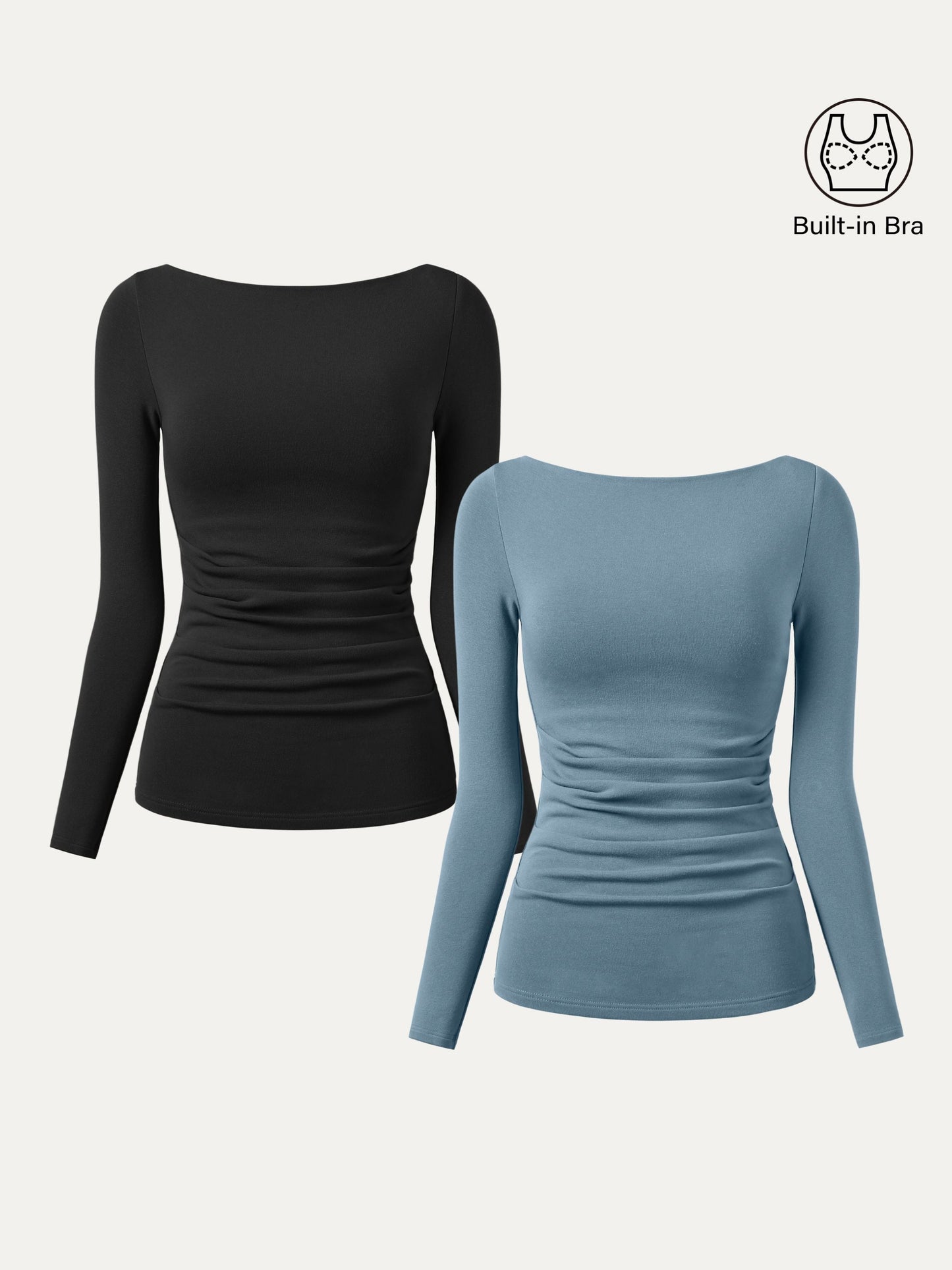 2Pcs Set Boatneck Tucks Brami Top
