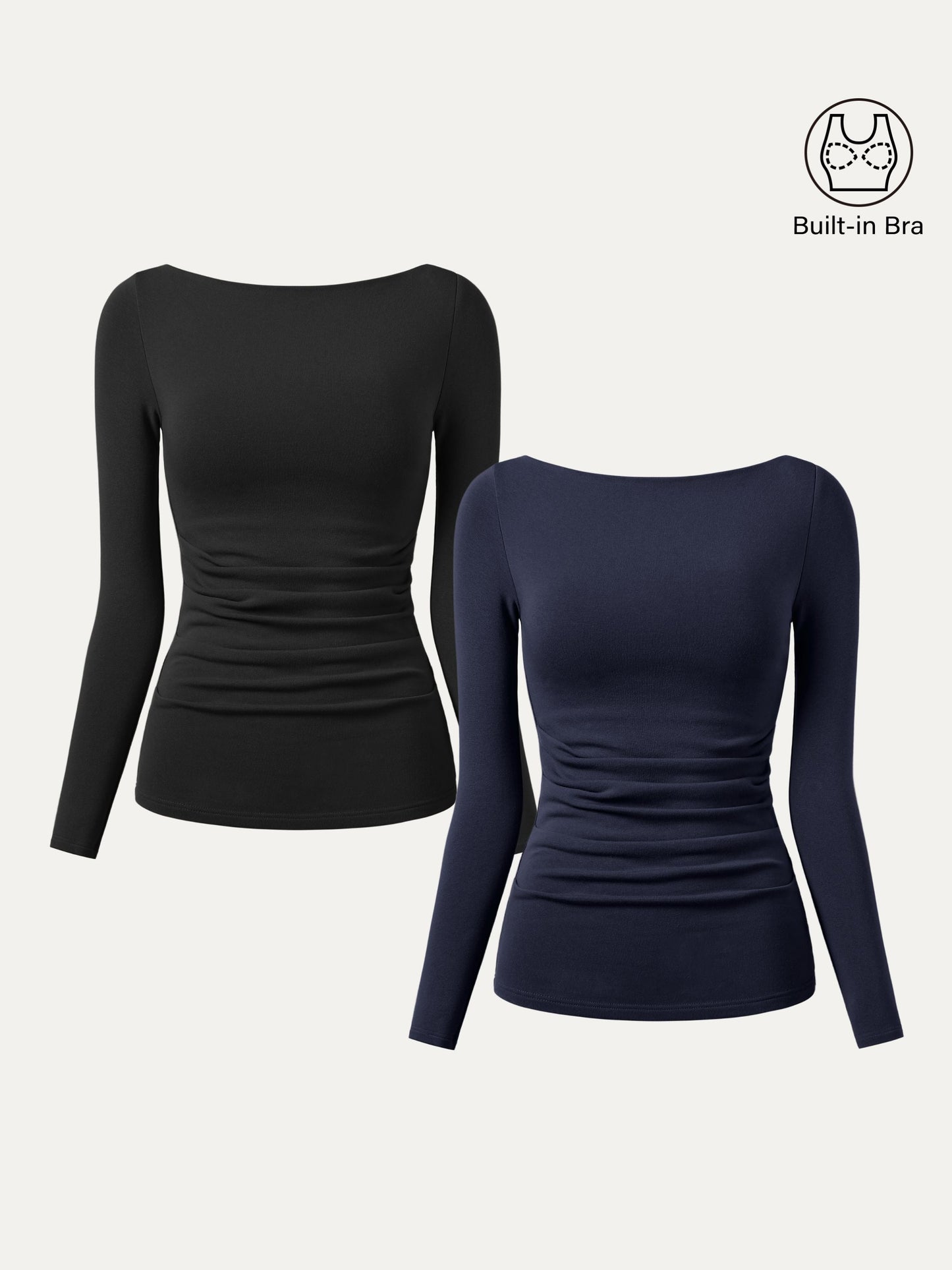 2Pcs Set Boatneck Tucks Brami Top