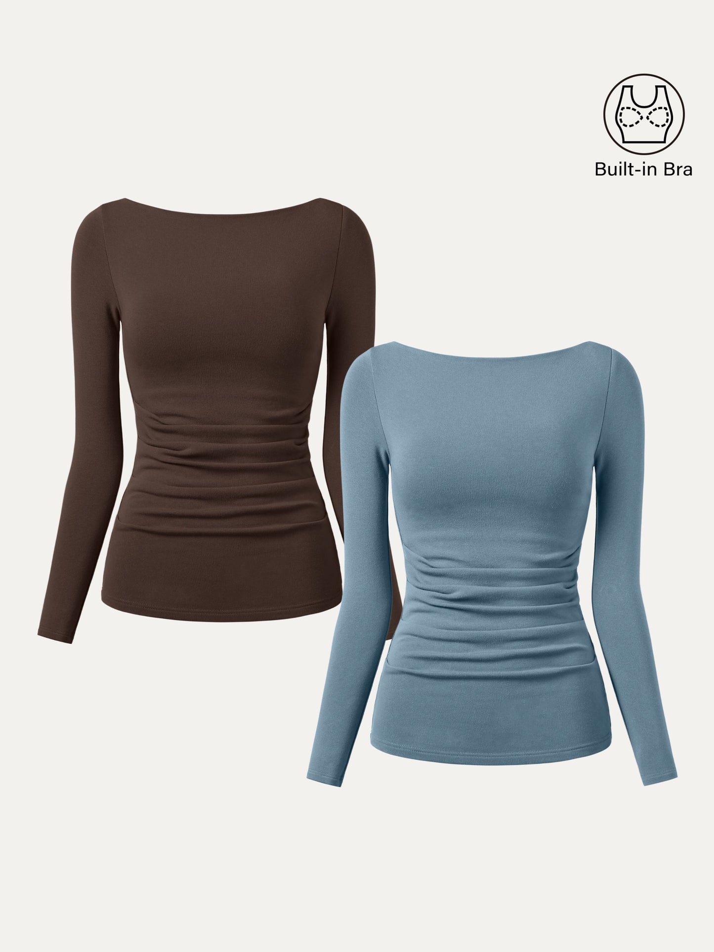 2Pcs Set Boatneck Tucks Brami Top
