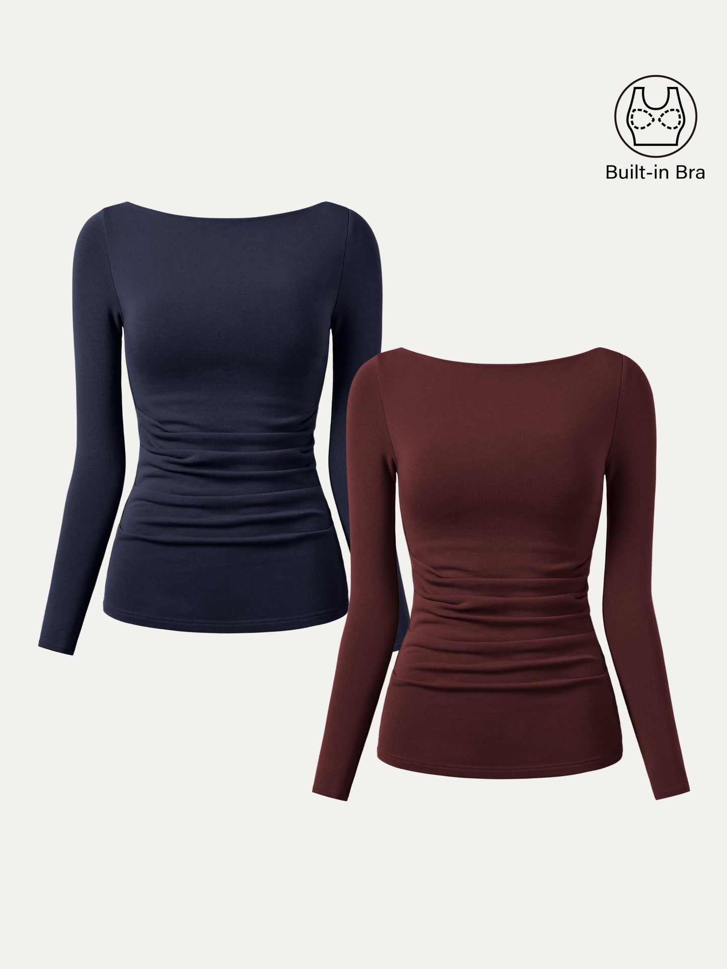 2Pcs Set Boatneck Tucks Brami Top